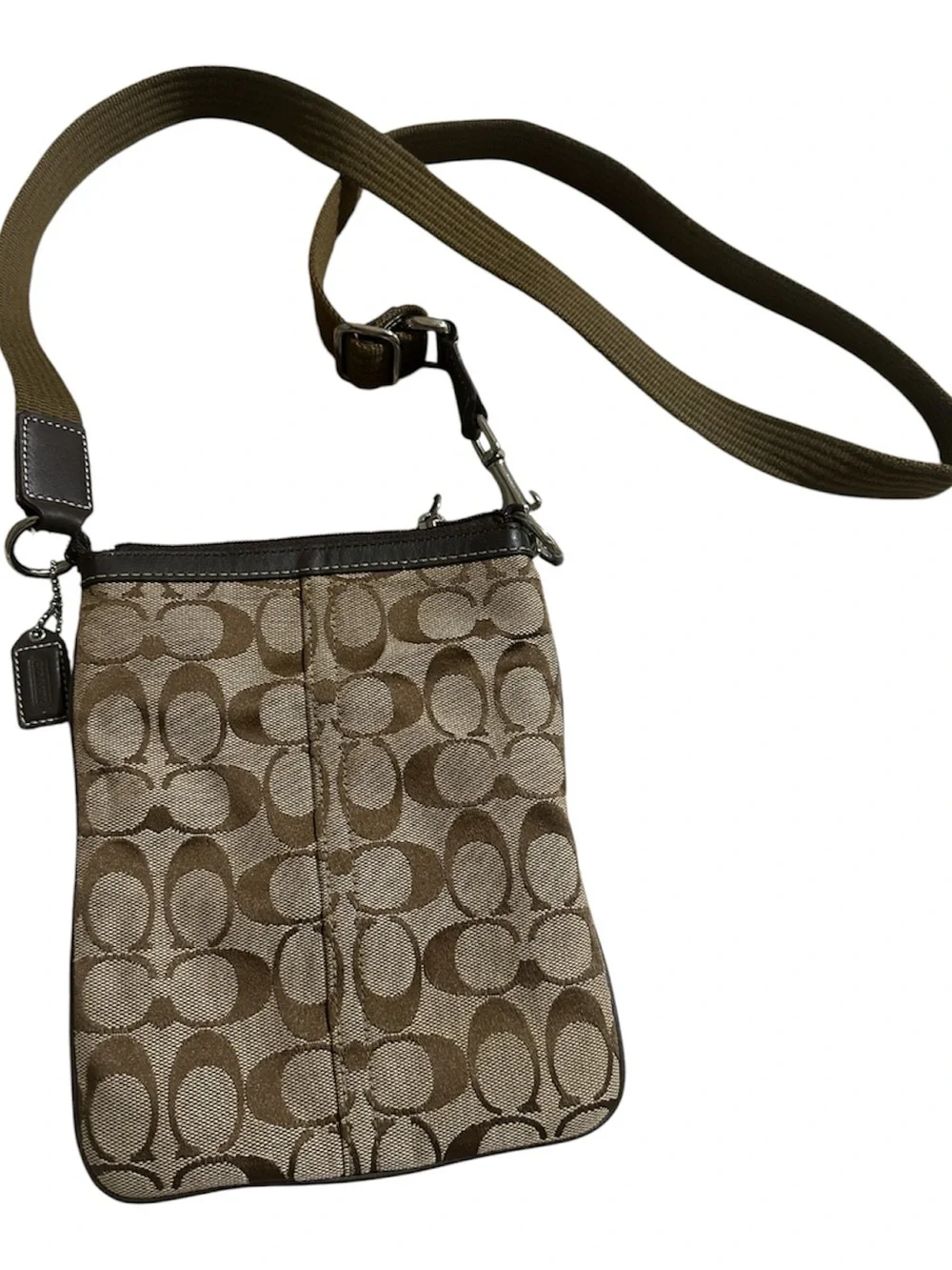 COACH Signature Crossbody Slingback Shoulder Canvas Purse Bag